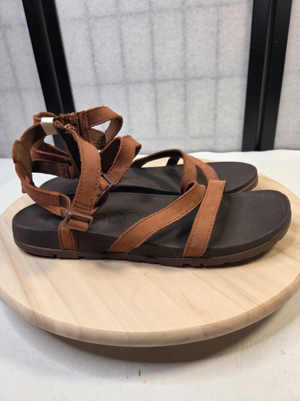 Chaco Nutshell Brown Lowdown Leather Strappy High Sporty Sandals Women US 11 - Picture 2 of 14
